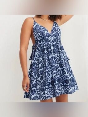 Aerie Linen Blend Side Tie Mini Dress